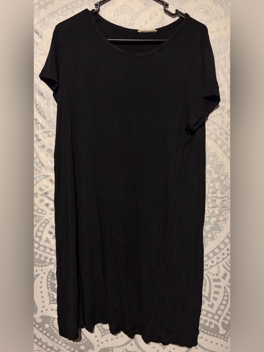 ♠️ Forever Rose Black Short Sleeve T-Shirt Dress | Plus Size 3X   ♠️